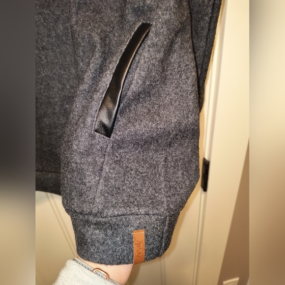 Deux par Deux Girls Size 10 Soft Charcoal Fleece Hooded Tunic Sweatshirt - Picture 4 of 8